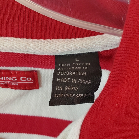 Enyce Men's pull over white with red stripes and collar - Picture 5 of 16
